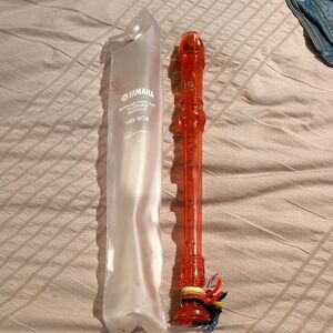 Vtg Yamaha Soprano/Descant Bright Pink Recorder with Soft Case